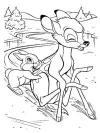 Thumper y Bambi en el hielo