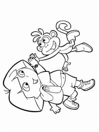 Jugando a Dora y el mono Botas