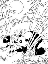 Mickey Mouse y panda