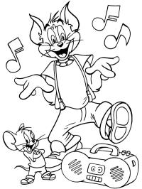 Tom y Jerry escuchando música
