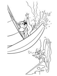 Tom y Jerry haciendo windsurf