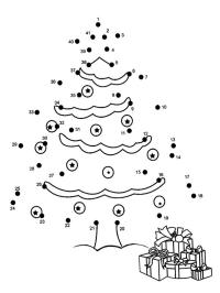 Conecta los puntos del árbol de Navidad.