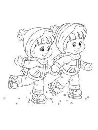 dos niños patinando