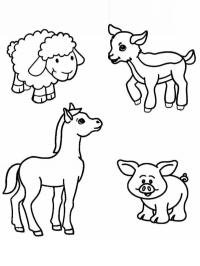 4 animales de granja