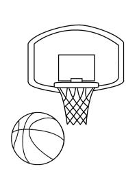 Canasta de baloncesto con balón