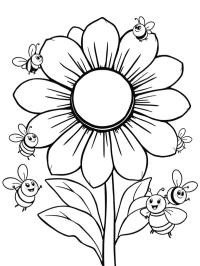 Flor y abejitas