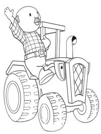 Granjero Nijhof en el tractor