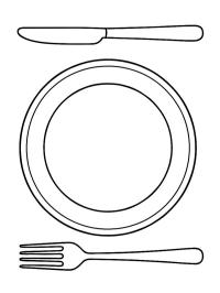 Plato y cubiertos