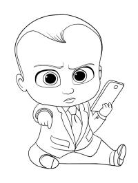 Baby Boss con teléfono móvil