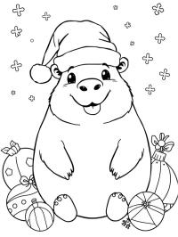 Capibara con gorro de Navidad