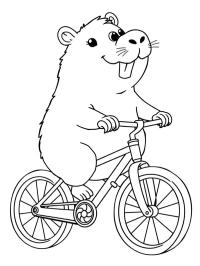 Capibara en bicicleta