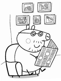Papi Cerdo lee el periódico