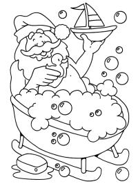 Papá Noel en la bañera