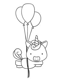 unicornio con globos