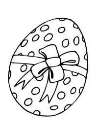 Huevo decorado con un lazo.