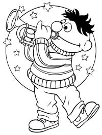 Ernie toca la trompeta