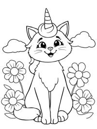 Gato unicornio gracioso