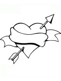 Corazon con flecha de Cupido