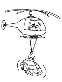 Helicóptero eleva coche