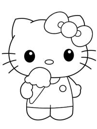 Hello Kitty comiendo helado