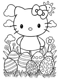 Hello Kitty con huevos de Pascua