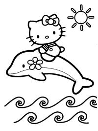 Hello Kitty con un delfín