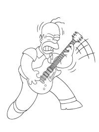 Homer Simpson toca la guitarra