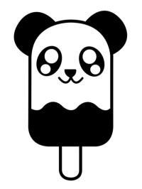 Helado de panda kawaii