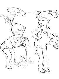 Los niños juegan con agua