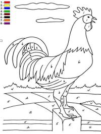 Colorear por número pollo