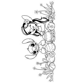 Lilo y Stitch celebrando la Pascua