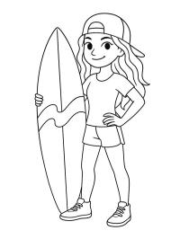 Niña con tabla de surf