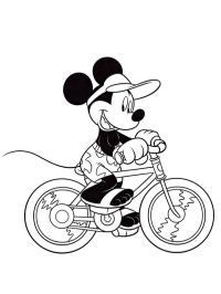 Mickey Mouse en bicicleta