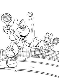 Minnie Mouse y Katrine juegan al tenis