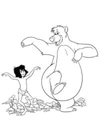 Mowgli y el oso Baloo bailan