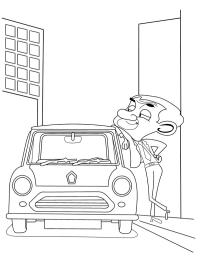 Mr Bean en el mini coche