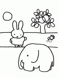 Miffy con el elefante