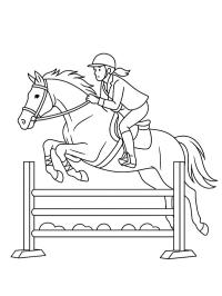 Jinete y caballo saltando una valla