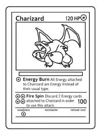 Carta Pokémon Charizard sin sombra