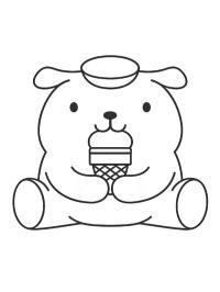 Pompompurin comiendo helado