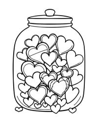 Tarro lleno de corazones
