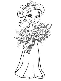 Princesa con un ramo de flores