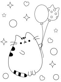 Pusheen con globos