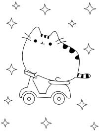 Pusheen en bicicleta