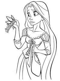 Rapunzel con una corona