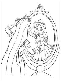 Rapunzel frente al espejo