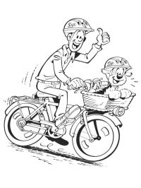 Samson y Gert en bicicleta
