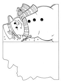 Tarjeta de Navidad con muñeco de nieve