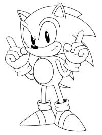 Sonic con los dedos levantados