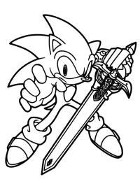 Sonic con espada caliburn